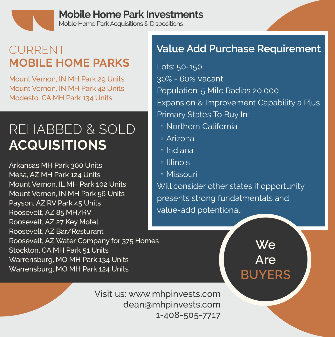 mobile home park investments flyer
