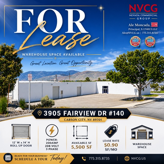 Carson City NV Warehouse space for lease
